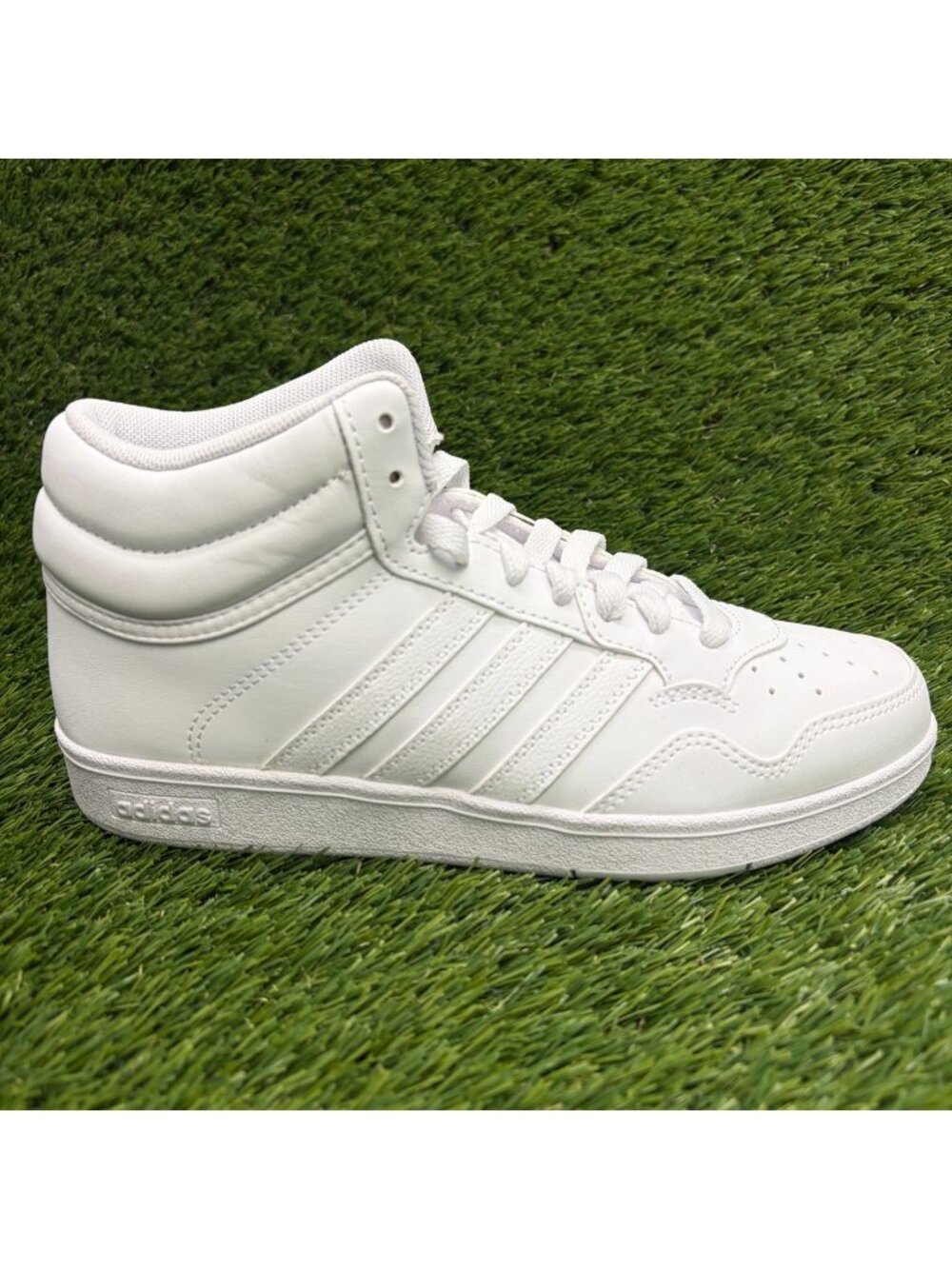 Adidas Hoops 4.0 Mid Mens Size 5 Triple White Athletic Basketball Shoes Sneakers